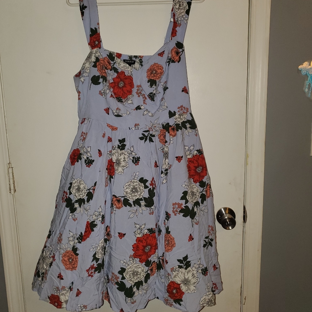 Size 2 Torrid light blue floral dress